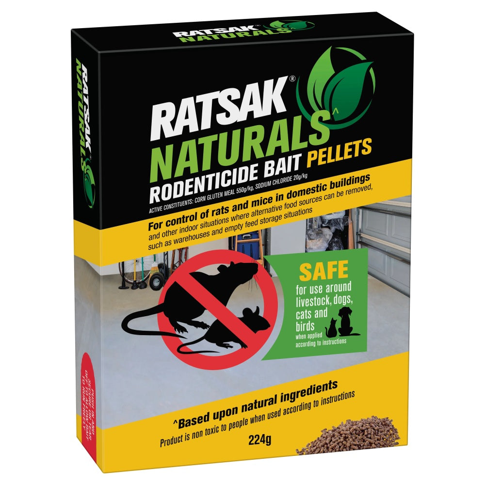 RATSAK Naturals Rodenticide Bait Pellets 224g or 450g